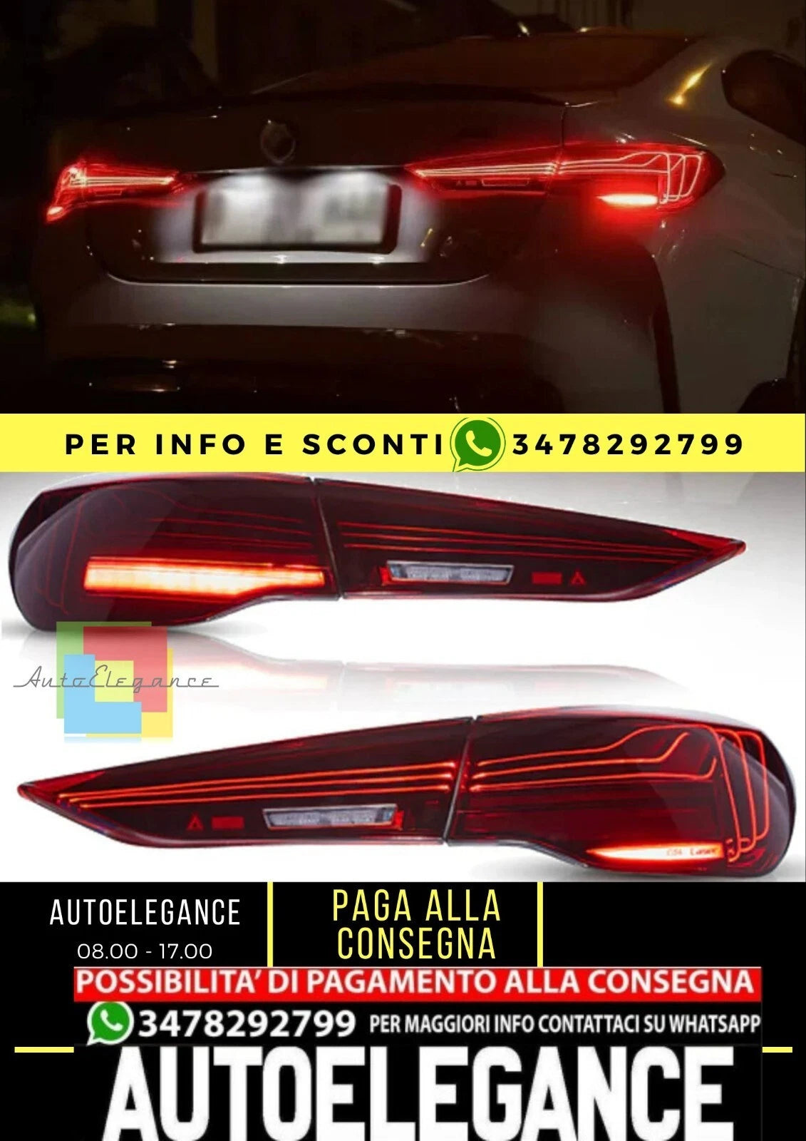 Fanali posteriori laser a LED per BMW Serie 4 G22/G23/G26 2020-2024