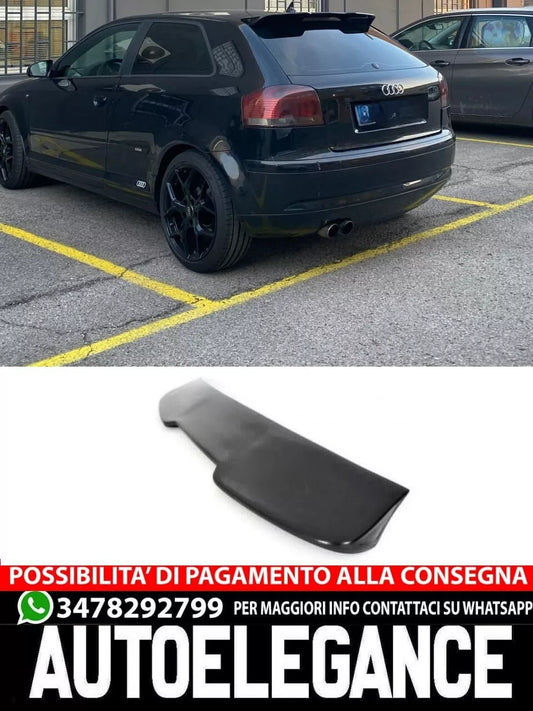 0631 ALETTONE SUL TETTO RS3 - AUDI A3 8P 3 PORTE 03-12 SPOILER POSTERIORE IN ABS