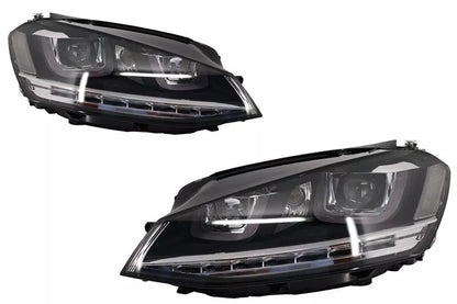 ⭐Fari 3D LED Flowing Dynamic per VW Golf 7 VII 12-17 Griglia R-line Look⭐