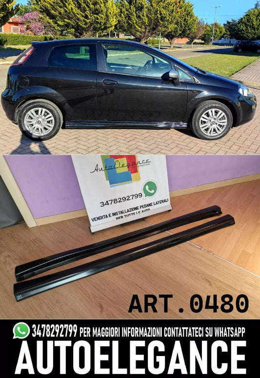 MINIGONNE LATERALI ADATTI PER FIAT GRANDE PUNTO EVO SOTTO PORTA ABS SPORTIVE