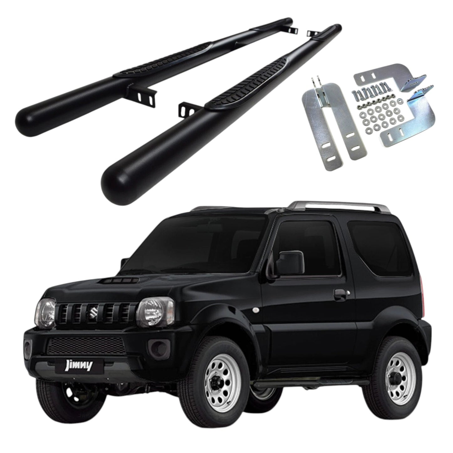 🔥ART.8582 BARRE LATERALI PEDANE INOX SUZUKI JIMNY 1998-2018 3-PORTE BERLINA🔥