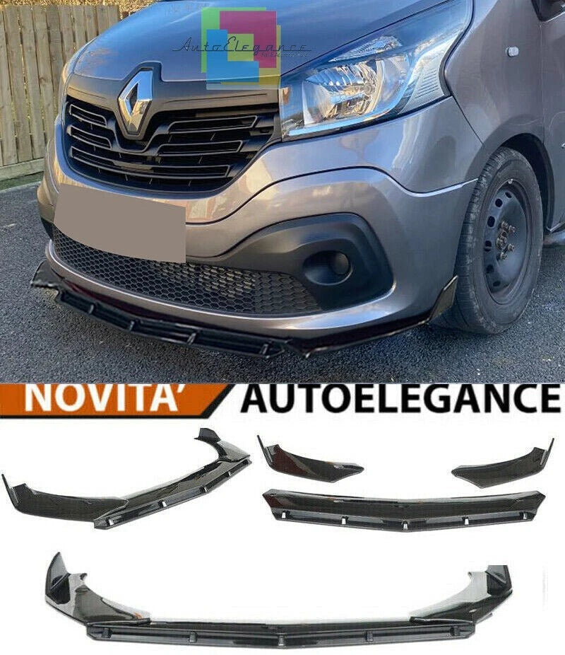 RENAULT TRAFIC 2014+ PARE-CHOCS AVANT SPLITTER NOIR BRILLANT LOOK RS - 3P