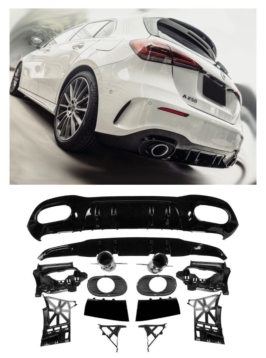 Diffusore spoiler posteriore + terminali di scarico 2x1 (CHROM) in LOOK SPORT