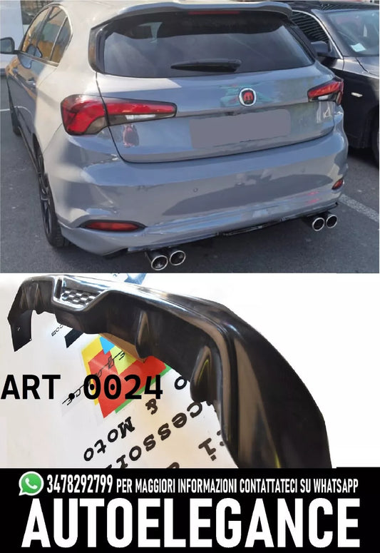 FIAT TIPO HATCHBACK 2014+ SOTTO PARAURTI POSTERIORE DIFFUSORE ABS LOOK SPORT