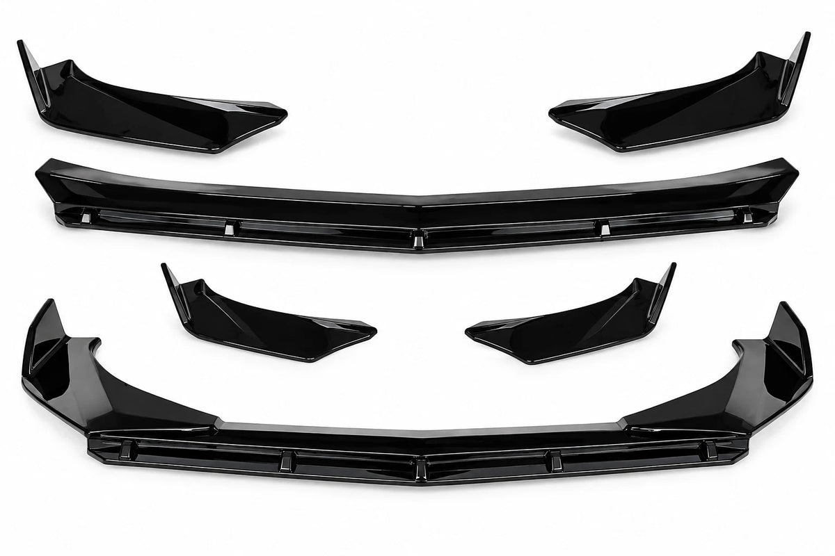 💕ART.0037 SPLITTER ANTERIORE ADATTO PER AUDI A1 GB 2018+ NERO LUCIDO LOOK RS💕