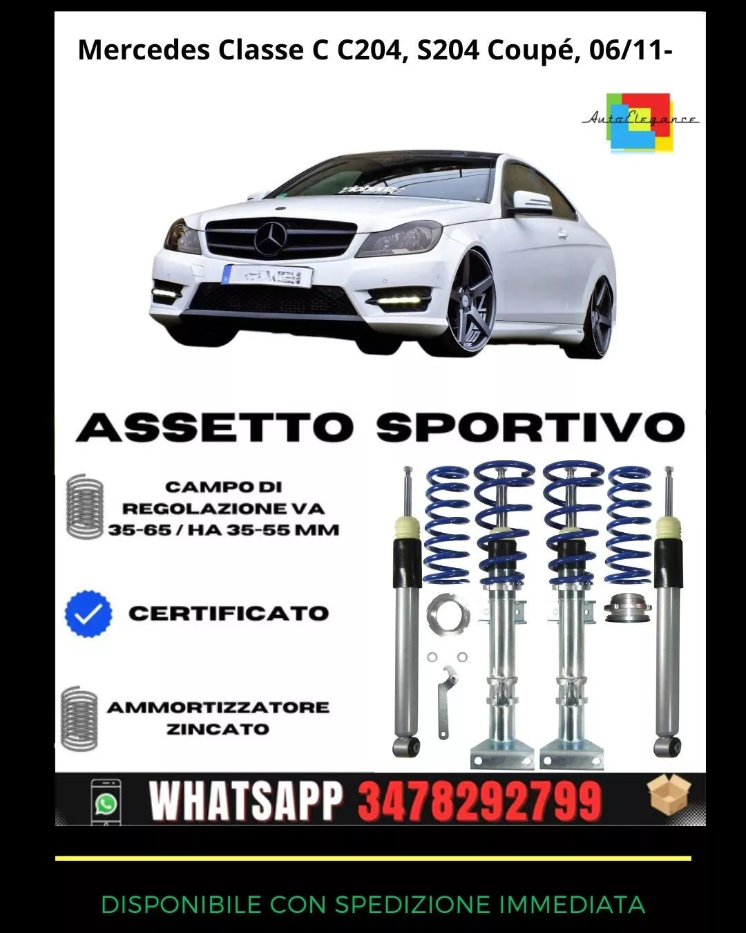 🔥Assetto sportivo ADATTO PER Mercedes Classe C C204, S204 Coupé, 06/11- 🔥
