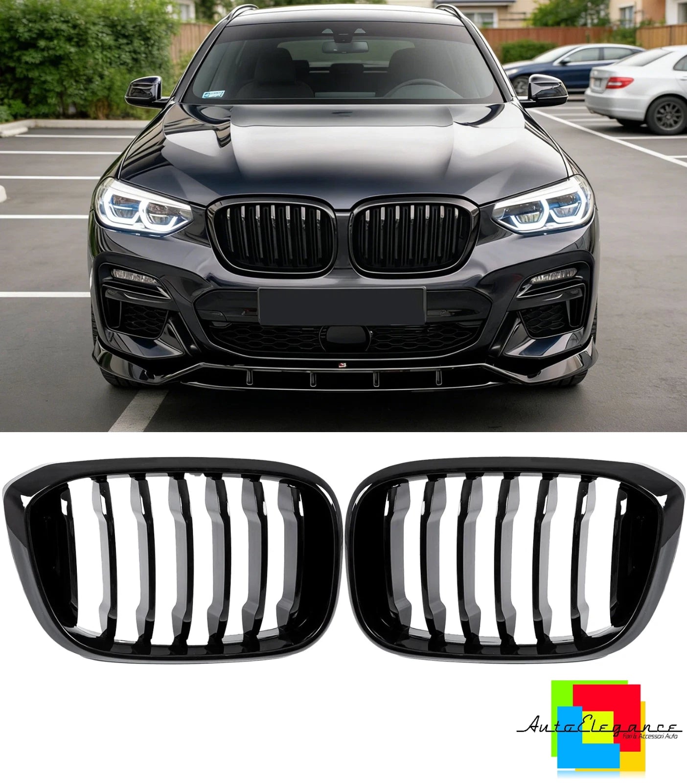 💕 Griglia Anteriore Adatto per BMW X3 G01 X4 G02 Prefacelift Nero Pianoforte 💕