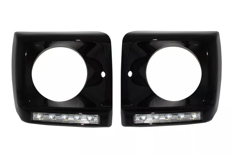 ✨Cover per Mercedes G W463 89-12 LED DRL Chrome G65 Look Nero✨