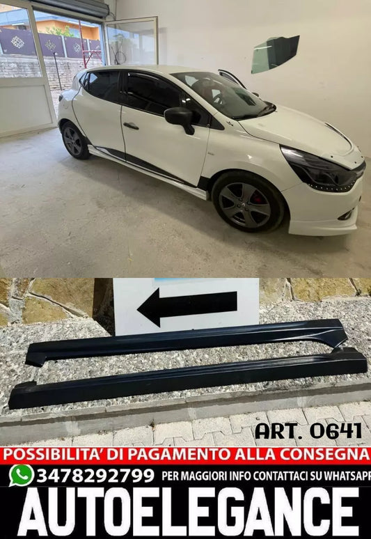 RENAULT CLIO 4 IV 2012+ 5 PORTE COPPIA MINIGONNE LATERALI SOTTO PORTA RS ABS -.