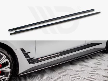 ✨MINIGONNE LATERALI nero lucido ABS V2 per BMW i4 M-Pack G26 2021+✨