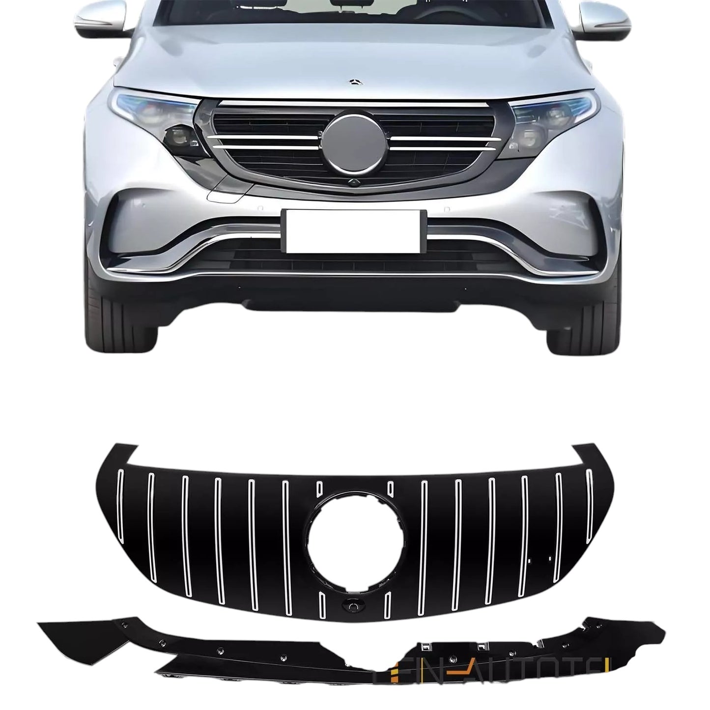 ❤️‍🔥GRIGLIA PANAMERICANA PER MERCEDES EQC N293 W293 CROMATA NERA AMG LINE❤️‍🔥
