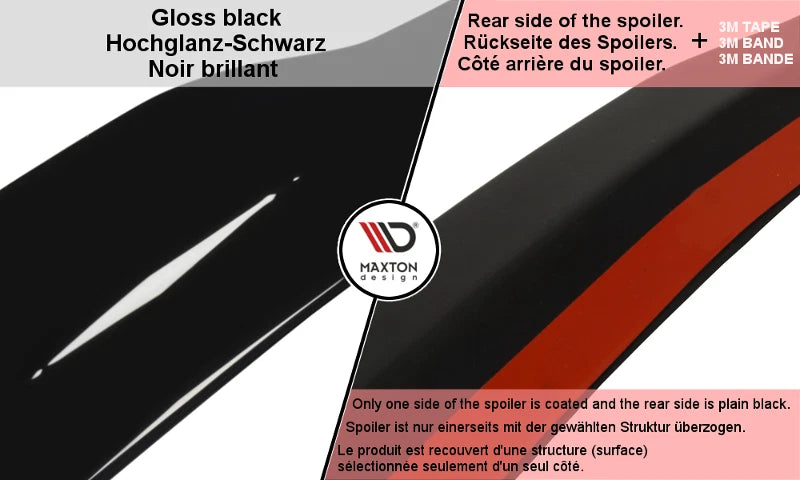SPLITTER SUITABLE FOR VW GOLF 8 GTI GTD RLINE LOOK GLOSSY BLACK SPORTY DESIGN 