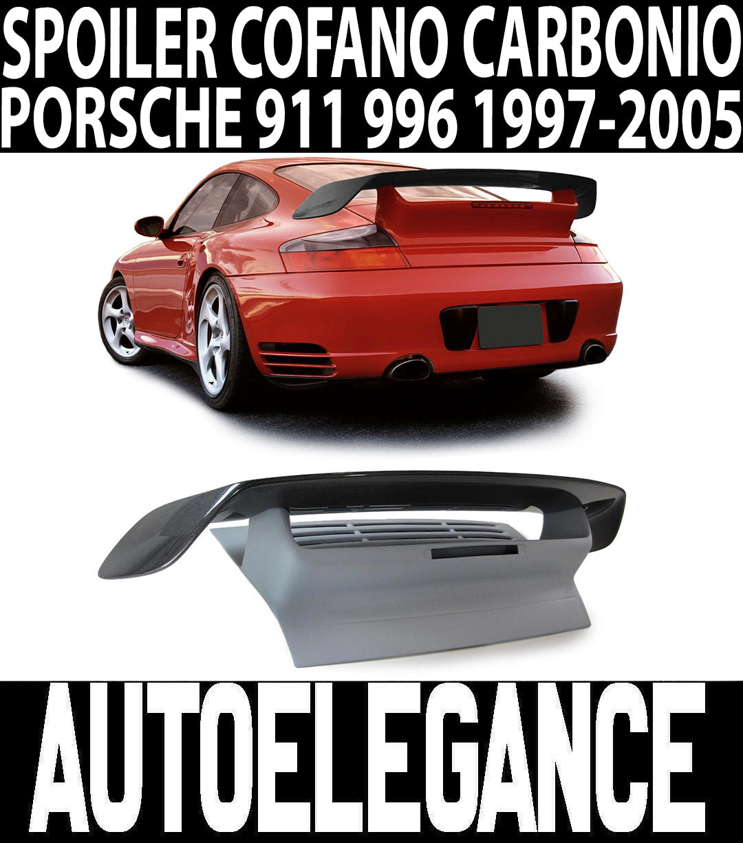PORSCHE 911 996 1997-2005 SPOILER POSTERIORE SUL COFANO CARBONIO