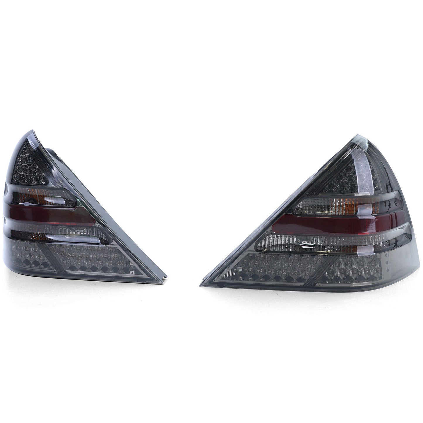 Fanali posteriori a LED in vetro trasparente fumè nero aftermarket compatibile con Mercedes SLK R170 96-04
