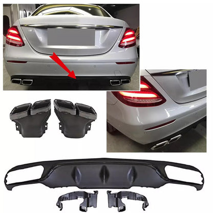 🔥 Diffusore+ Terminali di Scarico (NERO)Adatto Per Mercedes E-KL. W213🔥