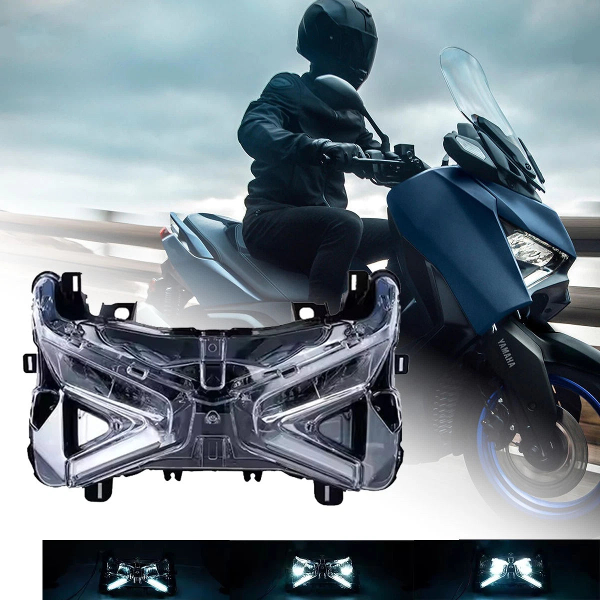 🔥Faro LED DRL Hi/Low Beam – Yamaha XMAX 300 (2023–2024)🔥