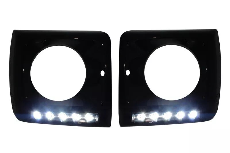 ✨Cover per Mercedes G W463 89-12 LED DRL Chrome G65 Look Nero✨