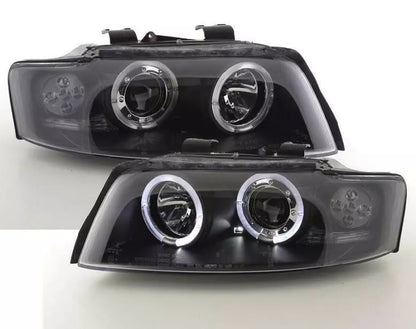 ANGEL EYES FARI PER AUDI A4 8E B6 01-04 LED LUCE DI POSIZIONE NERO