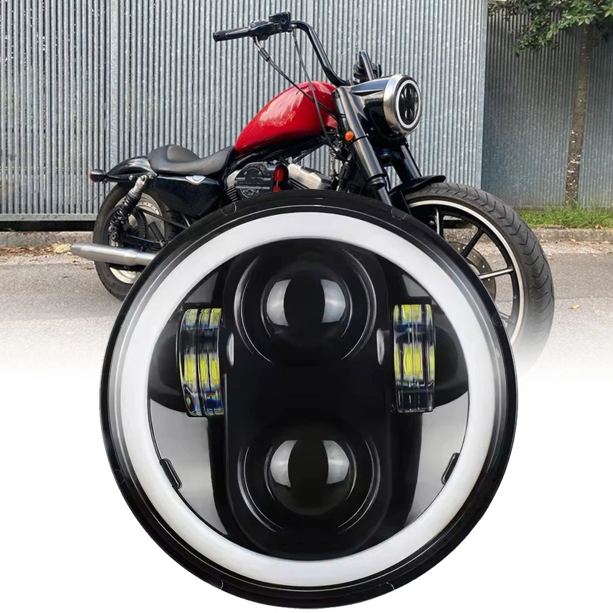 🔥Faro LED E24 + DRL – Harley-Davidson Sportster XL 1200 / 883 Iron🔥