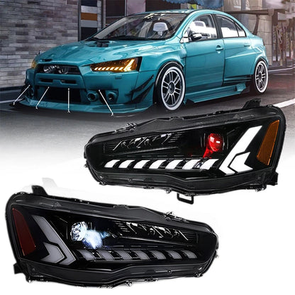 🔥Coppia Fari LED – Mitsubishi Lancer & EVO X (2008–2020) 🔥