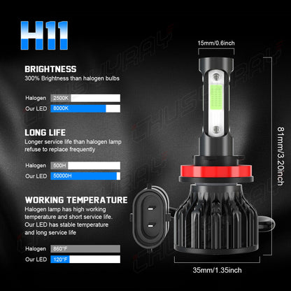 Per Buick LaCrosse 2005-2013 LED Faro Abbagliante Kit H11 + H11 8000k 4 PZ