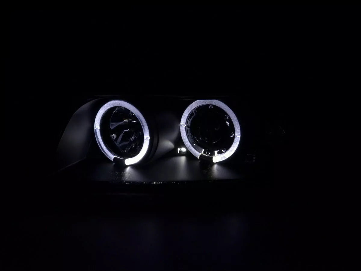 ANGEL EYES FARI PER AUDI A4 8E B6 01-04 LED LUCE DI POSIZIONE NERO