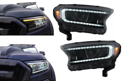 ✨LHD Fari Barra luminosa LED per Ford Ranger 15-20 Full Housing nero Dinamico✨