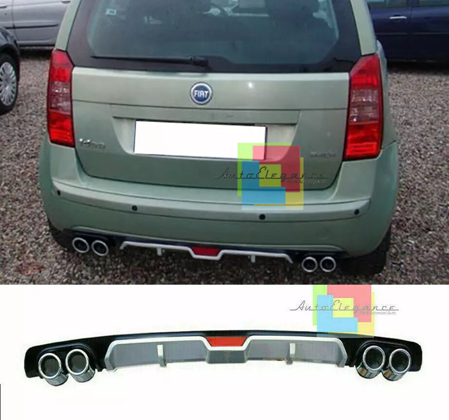 SOTTO PARAURTI POSTERIORE - FIAT IDEA DIFFUSORE QUATTRO TERMINALI ABS 0084