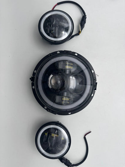 🔥3x Fari LED con DRL – Harley-Davidson Road King / Touring / Softail🔥