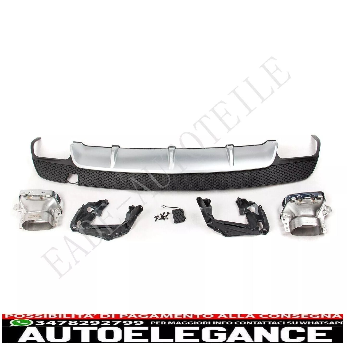 paraurti posteriore 45 amg look cromato diffusore posteriore mercedes cla w117 c