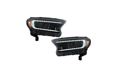 ✨LHD Fari Barra luminosa LED per Ford Ranger 15-20 Full Housing nero Dinamico✨
