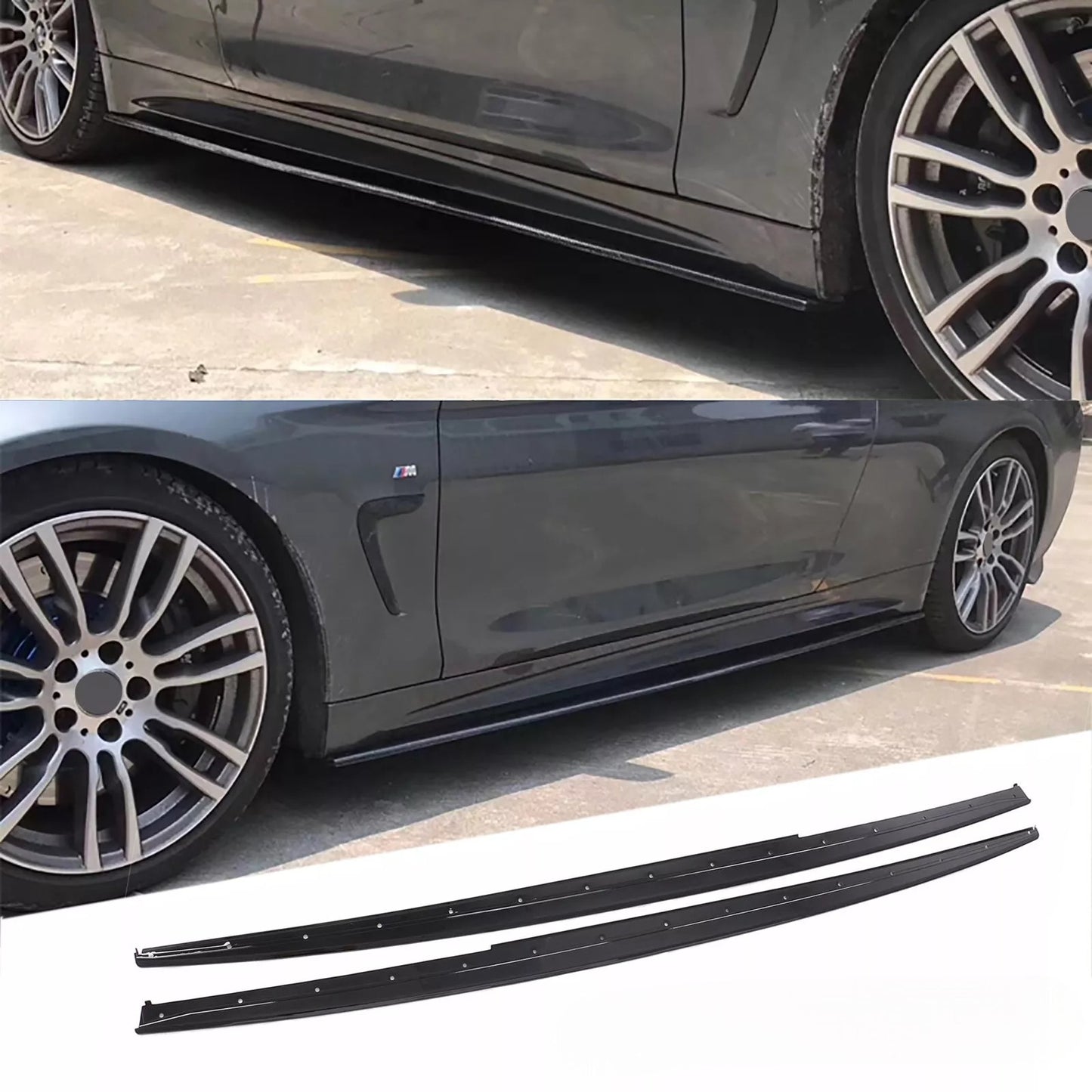 ❤️‍🔥Minigonne laterali per BMW Serie 3 F30 F31 NERO LUCIDO❤️‍🔥