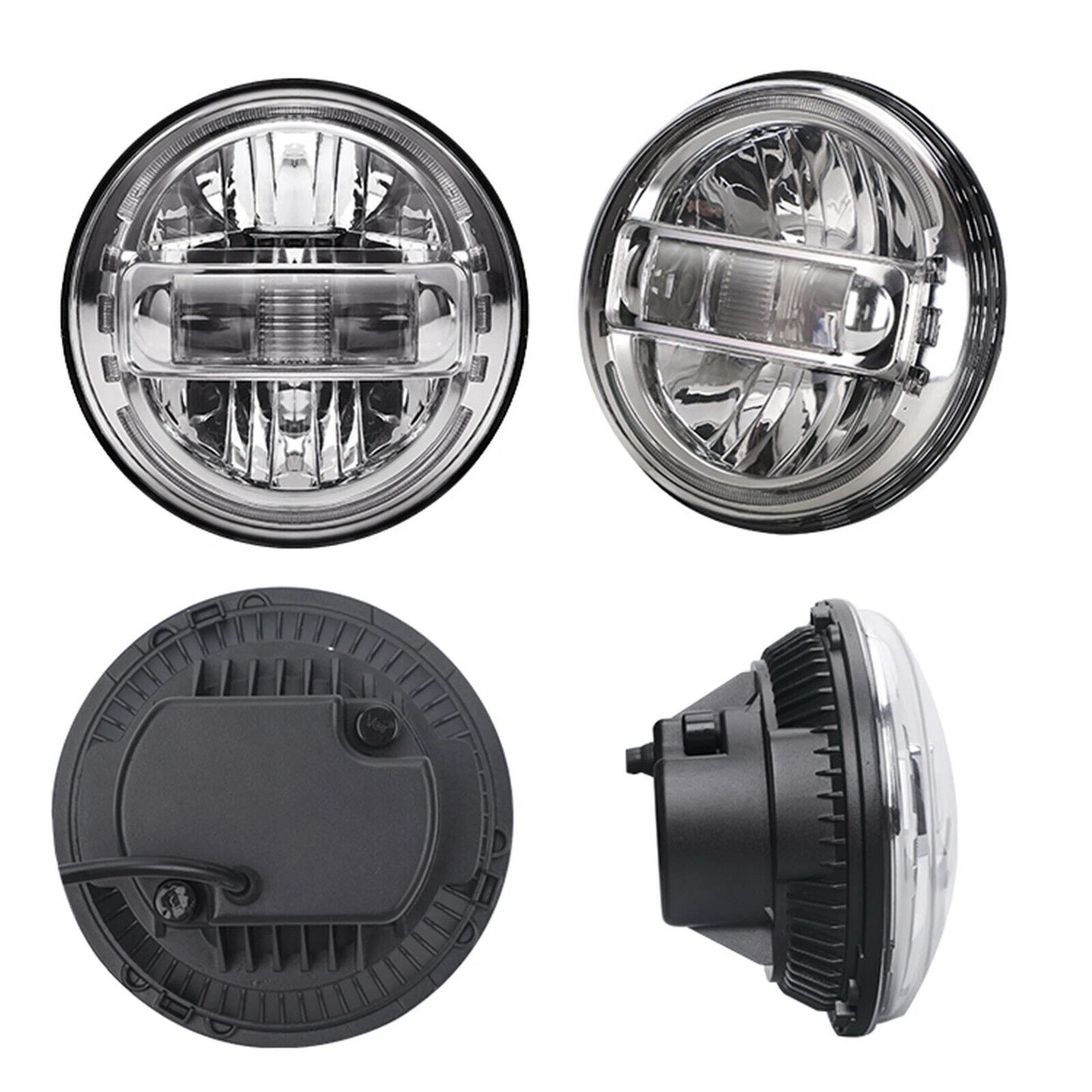 🔥Coppia Fari LED 7" Argento E24 – Volkswagen Golf MK2🔥