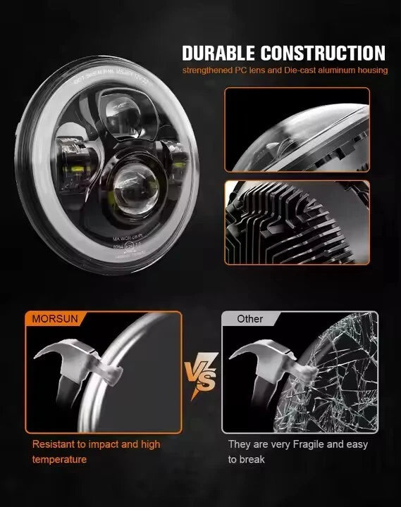 🔥E24 – Coppia Fari LED con Segnale – Jeep Wrangler TJ / LJ / JK🔥