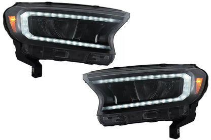 ✨LHD Fari Barra luminosa LED per Ford Ranger 15-20 Full Housing nero Dinamico✨