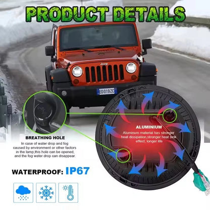 🔥Coppia Fari 7" Full LED DRL Bianco – Suzuki Samurai / SJ / Santana🔥