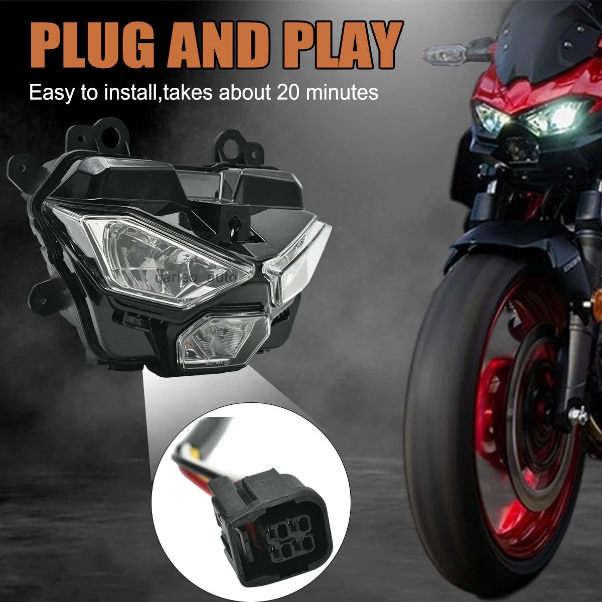 🔥Faro LED Hi/Low Beam Plug&Play – Kawasaki Z500 / ER500 2024🔥