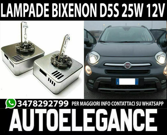ART.1589 FIAT 500X COPPIA LAMPADE D5S 25W 12V RICAMBIO XENON 4300K BIANCO