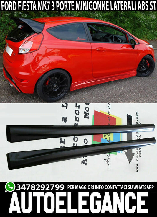 MINIGONNE LATERALI PER FORD FIESTA MK7 VI 2008-2018 3 PORTE LOOK ST ZETEC ABS