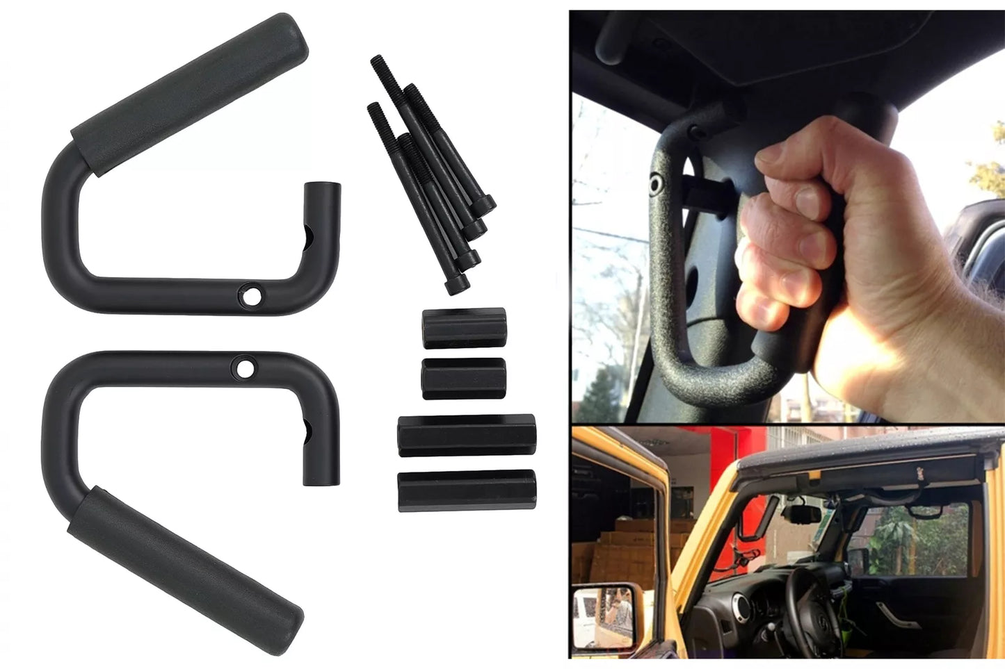 😎Maniglia anteriore Impugnatura barra per Jeep Wrangler III SUV JK 07-17 Nero😎
