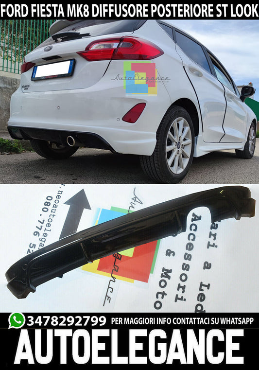 FORD FIESTA MK8 VII 2017+ DIFFUSORE SOTTO PARAURTI POSTERIORE ABS / PLASTICA