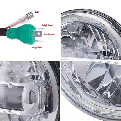 🔥Coppia Fari LED 7" Argento E24 – Volkswagen Golf MK2🔥