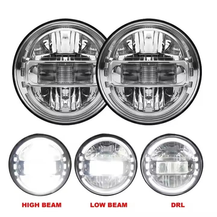 🔥Coppia Fari LED 7" Argento E24 – Volkswagen Golf MK2🔥