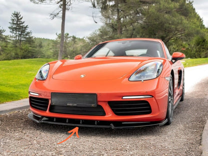 ✨Splitter Anteriore V1 per Porsche 718 Cayman 982c Nero Lucido ABS✨