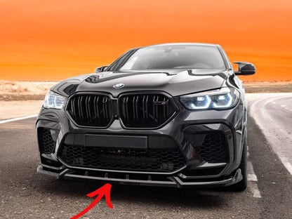 ✨SPLITTER Anteriore V2 per BMW X6 M F96 Nero Lucido ABS 2020+✨