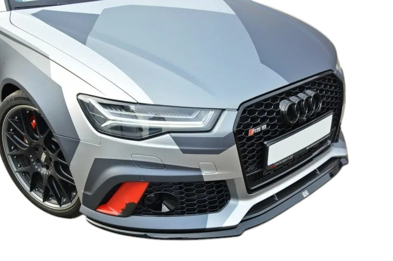 ✨SPLITTER anteriore design nero lucido ABS per Audi Rs6 C7 2013+✨