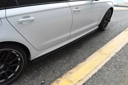 ✨Minigonne laterali design nero lucido ABS adatto per Audi A6 C7 S-Line FL ✨