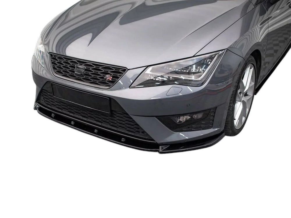 ✨SPLITTER Anteriore V1 Design Nero Lucido ABS per Seat Leon FR/Cupra MK3 12-16✨