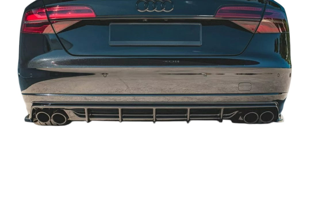 ✨DIFFUSORE nero lucido ABS posteriore per Audi S8 D4 lifting 2015-2017✨