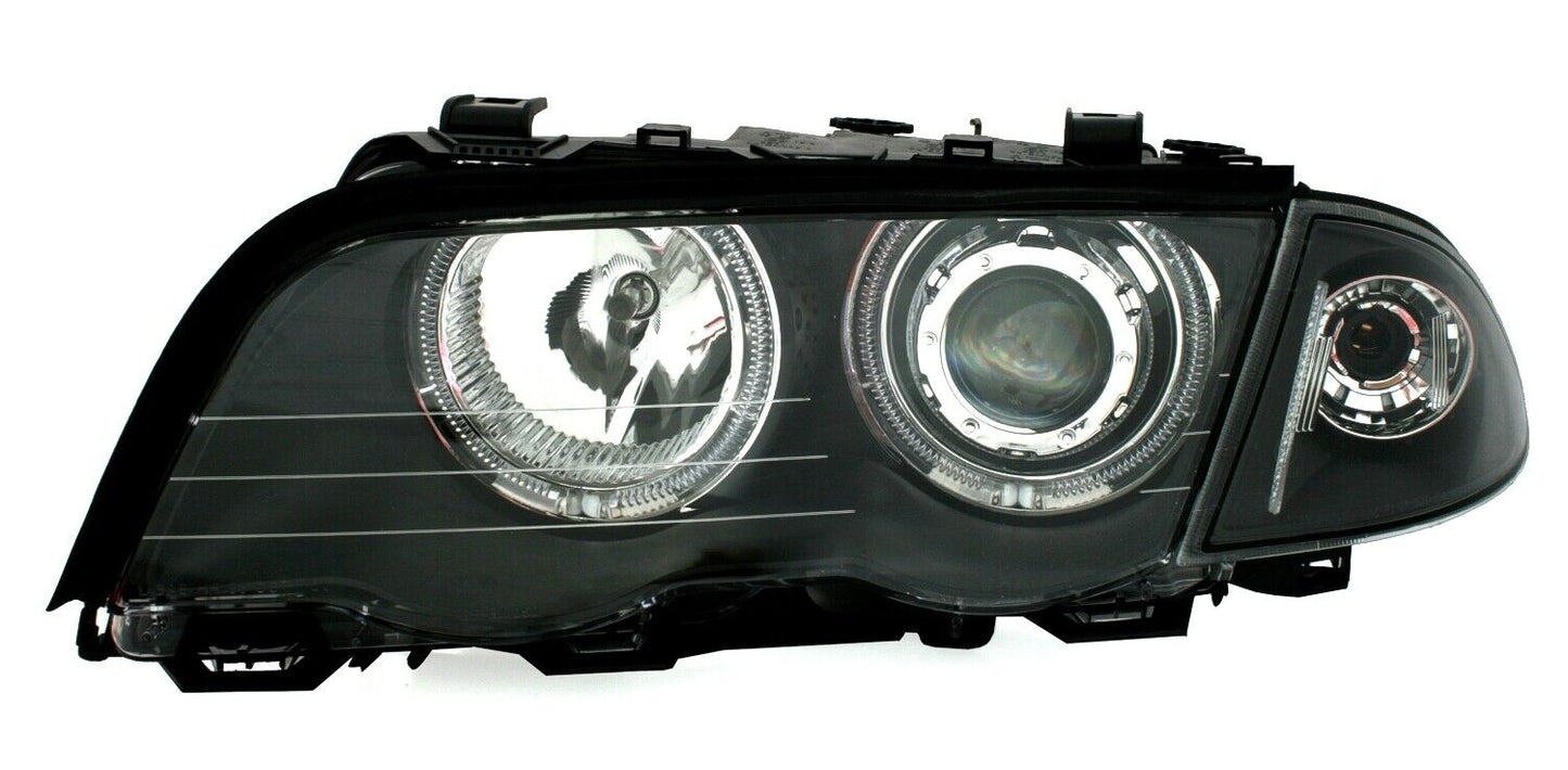 EAGLE EYES Angel Eyes headlight set in black for BMW E46 Limo Tour LED 3 Series 